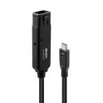 Lindy USB-C aktivní prodlužka 5 m černá / Prodlužovací kabel / USB 3.2 Gen 2 / 10 Gbit/s (43405)