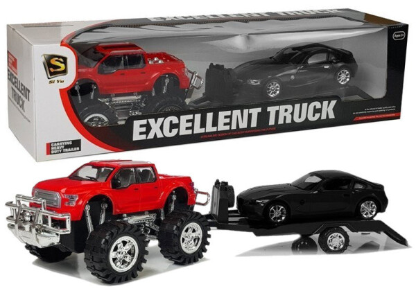 Mamido Sada vozidel Červený Monster Truck Černý BMW