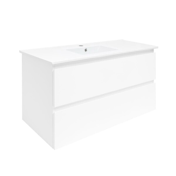 Koupelnová skříňka s umyvadlem SAT B-Way 99x50x45 cm bílá lesk BWAY2100WU4BI BWAY2100WU4BI