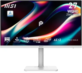 27" MSI PRO MAX 271QPHW E14 bílá / Monitor / IPS / QHD 2560×1440 / 144 Hz / 300 cd/m2 / HDMI + DP / VESA (PRO MAX 271QPHW E14)