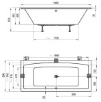 RAVAK - Formy 02 Slim Vana 180x80 cm, bílá C891300000