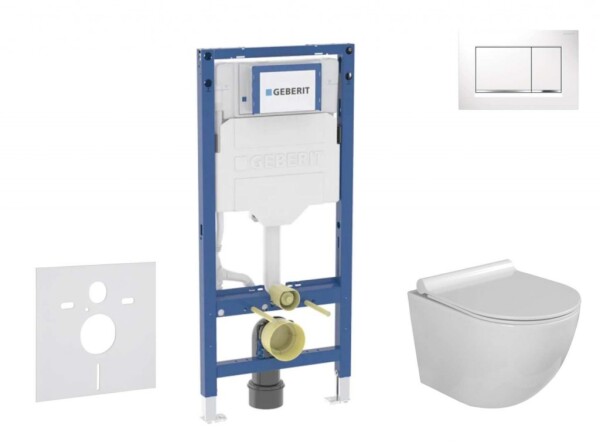 GEBERIT - Duofix Set předstěnové instalace, klozetu Gaia a sedátka softclose, tlačítko Sigma30, bílá/chrom SANI11CA3111B