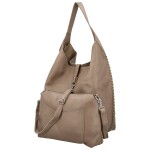 Trendy dámský koženkový set kabelek Lusiana, tmavě béžový