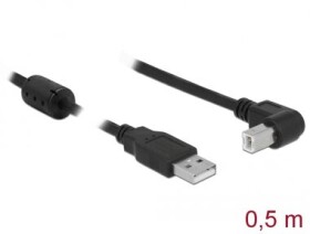 Delock Kabel USB 2.0 Typ-A (M) - USB 2.0 Typ-B (M) pravoúhlý 0.5m černá (84809)