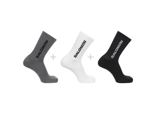 Salomon Everyday Crew 3-Pack Black/White/Med Grey Melange vel. 42-44