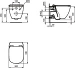 CERSANIT předstěnový instalační systém s černým tlačítkem K97-0637 + WC Ideal Standard Tesi se sedátkem SoftClose, AquaBlade K97-526 0637 TE1