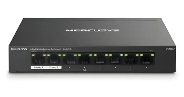 TP-Link Mercusys MS108GP / Switch / 8x GLAN / 7x PoE+ / desktop (MS108GP)