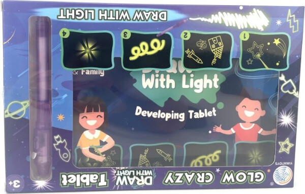 Kreslící tabulka svítící ve tmě