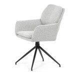Židle jídelní, krémová látka, noha černý kov, otočný mechanismus 360°