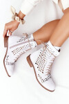 Prolamované Kožené Boty Nicole 2627 Bílé 36