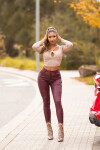 Sexy kožené kalhoty 2348 - Koucla 44 zelená