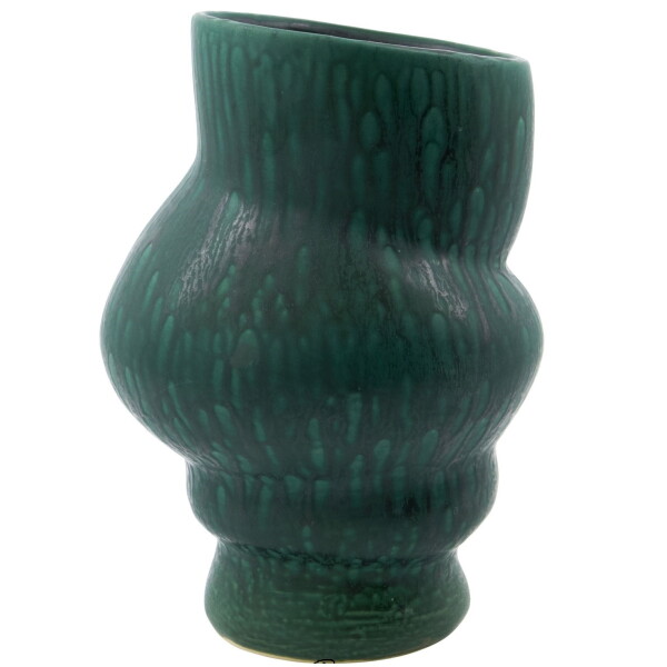 House Doctor Keramická váza Disc Green, zelená barva, keramika