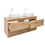 Koupelnová skříňka s umyvadlem SAT B-Way 119x50x45 cm dub mat BWAY2120OAKDU2B BWAY2120OAKDU2B