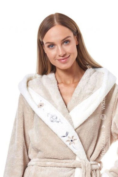 Dámský župan 9145 angora - L&L béžová M