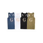 GUESS tílko Priya Rhinestone Logo Tank růžové XS Růžová