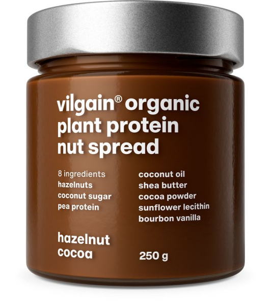 Vilgain Plant Protein Nut Spread BIO – 2× lískové ořechy a kakao 250 g