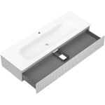 MEXEN/S - Rivel koupelnová skříňka 140 cm s umyvadlem Vela, 1 šuplík, reliéf , šedá mat/bílá mat 91A20-14023-1-BF62-W23M01