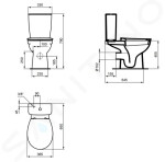 IDEAL STANDARD - Eurovit WC kombi mísa, bílá W327801