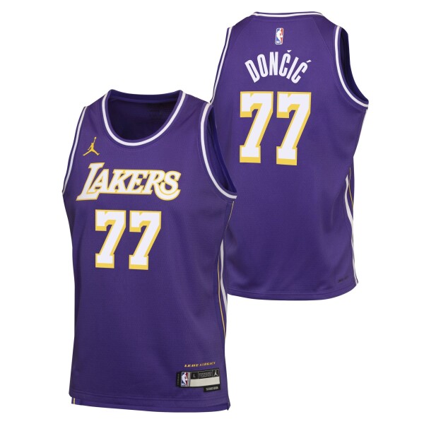 Dětský dres Los Angeles Lakers NBA Luka Dončić #77 Statement Swingman Fialová (YOUTH)
