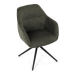 Židle jídelní a konferenční, zelená látka, černé kovové nohy, otočný mechanismus