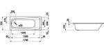 Laufen - Moderna Plus Zápustná vana 170x75x41 cm, bílá H2251300000401