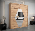Šatní skříň Abi Bo s nástavcem Barva korpusu: Dub artisan, Rozměry: 250 cm, Dveře: Dub artisan