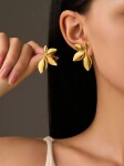 ELENYS Golden Bloom – pozlacené náušnice 18K žluté zlato