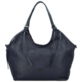 Módní dámská koženková kabelka na rameno Coveri Kayra, tmavě modrá
