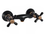RAV Slezák - MORAVA RETRO - Sprchová baterie, Černá matná/Stará mosaz (Bronz), 150 mm MK180.5CMATSM