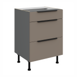 Spodní skříňka Aria ANT 60 D 3S BB - Premium Box Barva korpusu: Antracit, Barva dvířek: BL - Black AFM