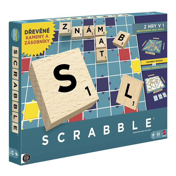Scrabble v češtině (2 hry v 1) - dřevěná edice