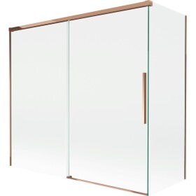 MEXEN/S - Rox vanová zástěna 2-křídlová posuvná 170 + 70 x 150, transparent, růžové zlato 8C9-170-070-60-00