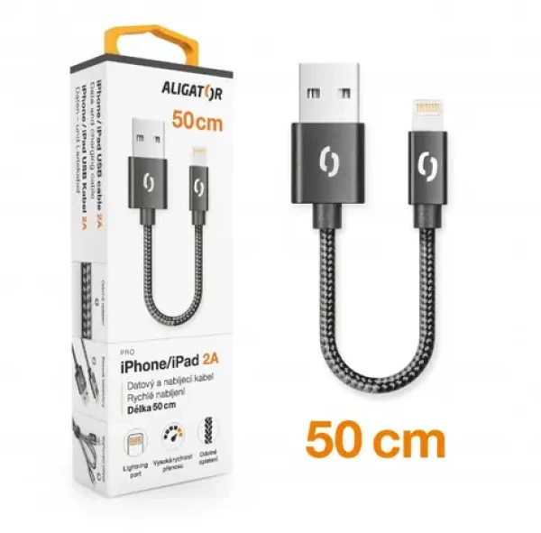 Aligator Premium datový kabel Lightning 0,5 m