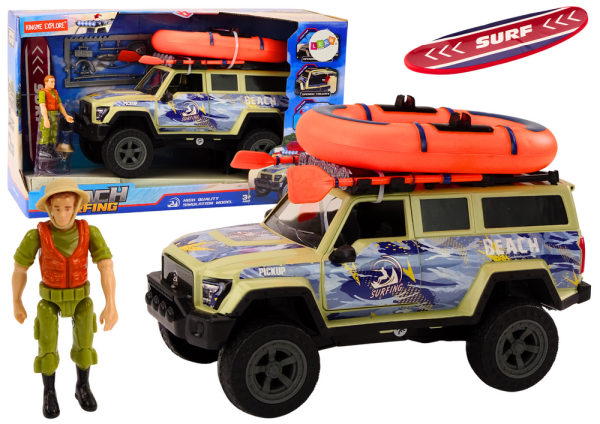 Mamido Terénní automobil s příslušenstvím - surf, nafukovací člun a deska