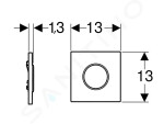 GEBERIT - Splachovací systémy Pneumatické ovládání splachování pisoáru typ 10, černá/chrom 116.015.KM.1