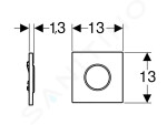 GEBERIT - Splachovací systémy Pneumatické ovládání splachování pisoáru typ 10, bílá/chrom 116.015.KJ.1