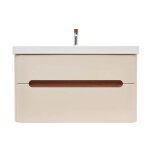 Koupelnová skříňka s umyvadlem a baterií SAT Fusion 97,5x53x45 cm pískově béžová mat SATFUSION2100BEMWBA SATFUSION2100BEMWB