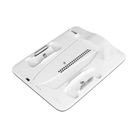 FIXED Multifunkční stanice pro PlayStation 5 (Slim) s větráky a nabíjením pro dva ovladače DualSense černo-bílá (FIXPS5S-MCS-BW)
