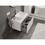 MEXEN/S - Rivel koupelnová skříňka pod umyvadlo 80 cm s deskou, 1 šuplík, reliéf , bílá mat 91A20-08047-1-BFC01