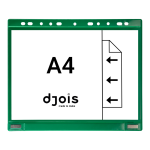 Djois kapsy na dokumenty s euroděrováním a magnetem, A4, zelená, 5 ks