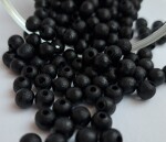 Dřevěné korálky Detoa - černé - ∅ 6 mm - 10 ks