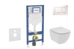 GEBERIT - Duofix Set předstěnové instalace, klozetu Tesi a sedátka softclose, tlačítko Sigma30, bílá/chrom SANI11CD3112