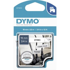 Dymo originální páska do tiskárny štítků, Dymo 16958, S0718050, černý tisk/bílý podklad, 3.5m, 19mm, D1 speciální flexibilní ny