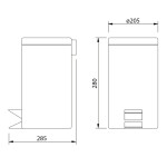 AQUALINE - SIMPLE LINE odpadkový koš kulatý 5l, nerez lesk 27105