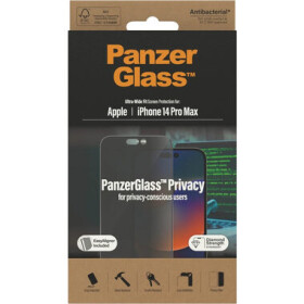 PanzerGlass ochranné sklo Privacy pro Apple iPhone 14 Pro Max s instalačním rámečkem P2786