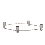 MADAM STOLTZ Adventní svícen Steel Ø 32 cm, stříbrná barva, kov