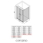 CERANO - Sprchový kout Antelo L - L/P - 6 mm - černá matná, transparentní sklo - 112x100 - otočný CER-666289