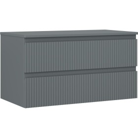 MEXEN/S - Rivel koupelnová skříňka pod umyvadlo 90 cm s deskou, 2 zásuvky, reliéf , grafit mat 91A20-09047-2-BFFC66