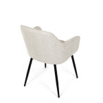 Židle jídelní, krémová látka, černý kov