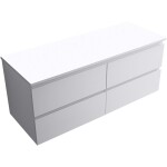 CERANO Koupelnová skříňka Carole - bílá matná + deska pod umyvadlo z lit. mramoru Elanys - 12 mm - bílá matná - 120x49,2x46 cm